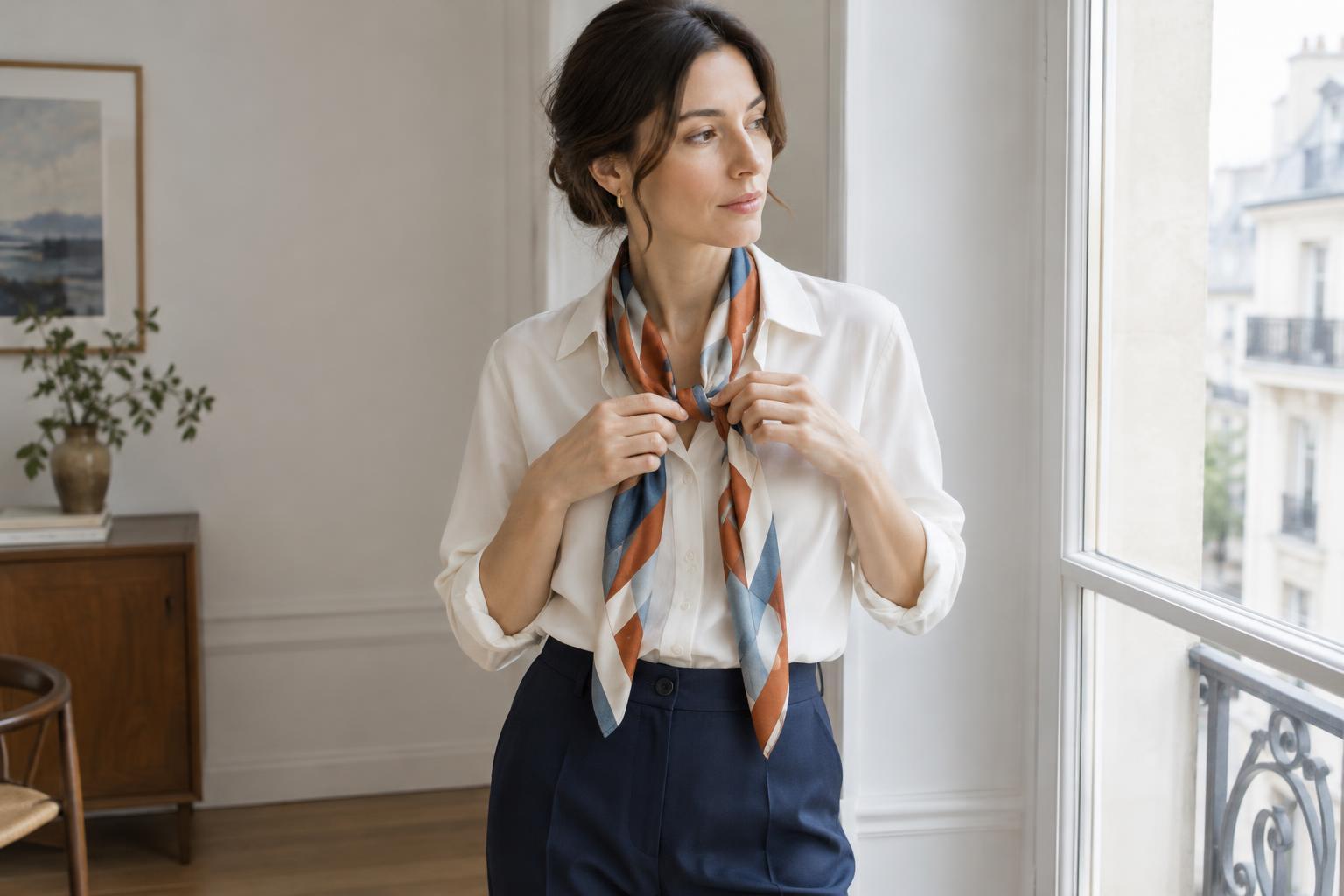 How to Style a Large Square Scarf Without Too Much Volume